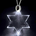Light Up Necklace - Acrylic Star of David Pendant - White